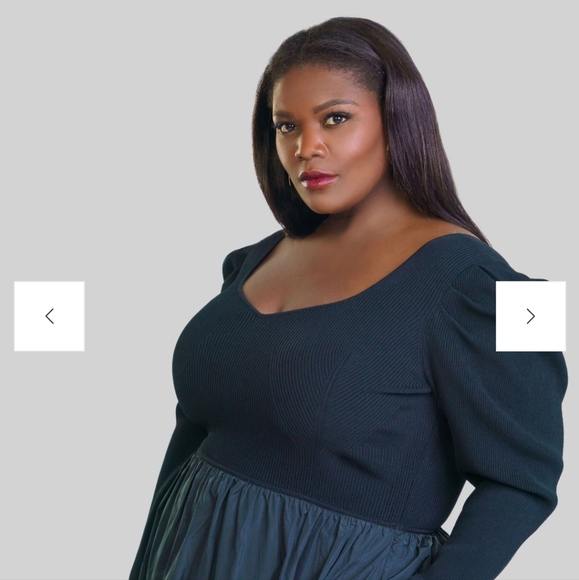 Tanya Taylor Eleanora Black Taffeta Puff Sleeve Midi Dress 3X - Picture 7 of 8